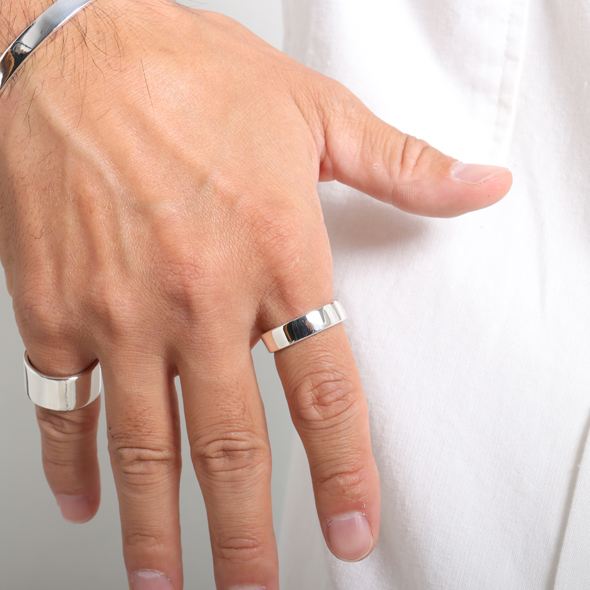 vivify シルバーリング Back Hallmarks Ring Back Hallmarks ID Ring/Plain - VIVIFY STORE