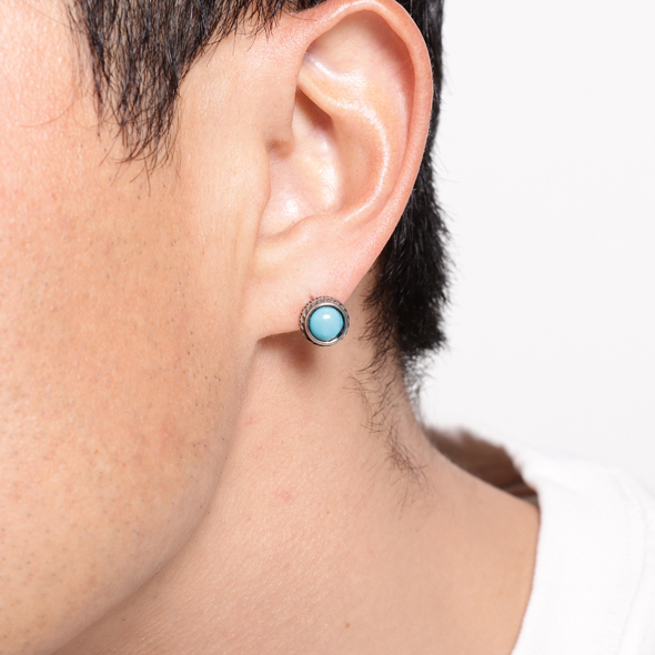 一つ売りピアス 星 SPACEAGE 淡いターコイズ ピアス K10ホワイトゴールド ターコイズ(12月誕生石)(3mm