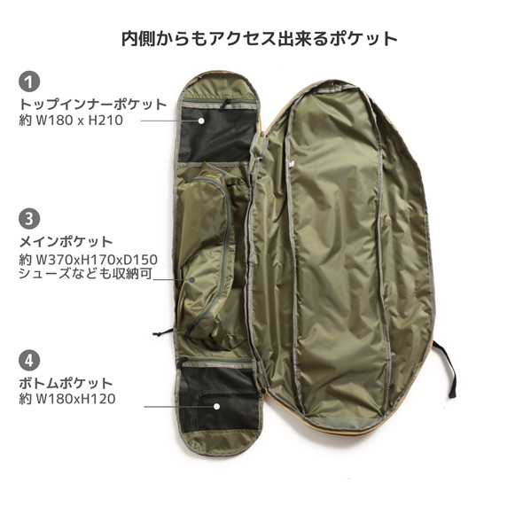 ESCAPO TOKYO（エスカポ）スケートボード専用バッグ オリーブ