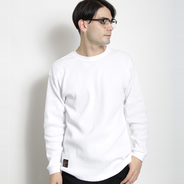 bukht ブフト】WAFFLE L/S TEE WHITE - Tシャツ/カットソー(七分/長袖)