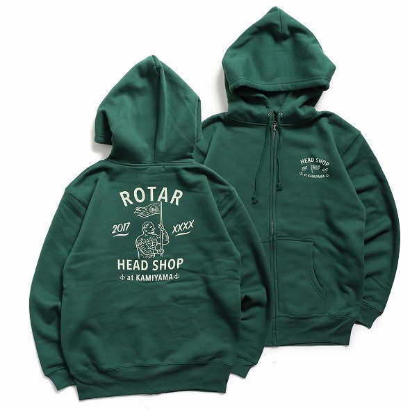 HEAD SHOP Zip Up PARKA バックプリント 裏起毛 ジップアップ