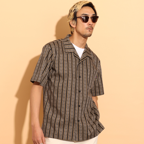 トップス OVY Stripe Open Collar Shirt Stripe Open Collar Short Sleeve Shirt | OVY