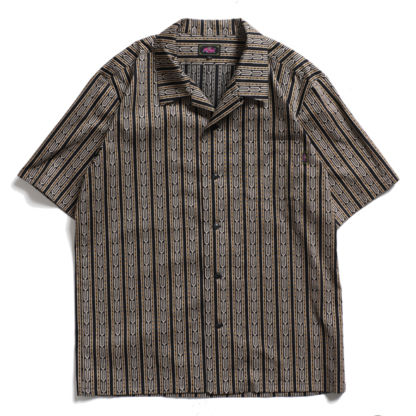 Native Dobby Striped Open Collar Shirt | ROTAR | ローター