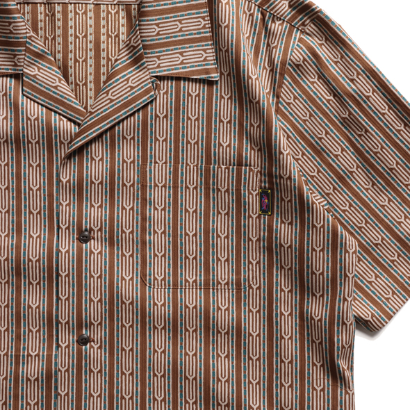 Native Dobby Striped Open Collar Shirt | ROTAR | ローター