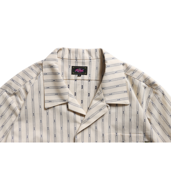 Dobby Striped Open Collar Shirt | ROTAR | ローター