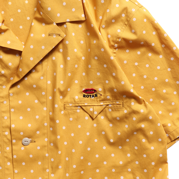ROTAR ドットストライプオープンカラーシャツ サイズL ROTAR シャツ Dobby Striped Open Collar Shirt メンズ
