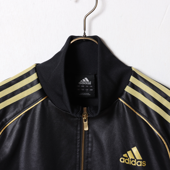 adidas クリマライト ジャージ セットアップ ブラック ゴールド L adidas Climalite ジャージ ゴールドLINE | USED | 古着